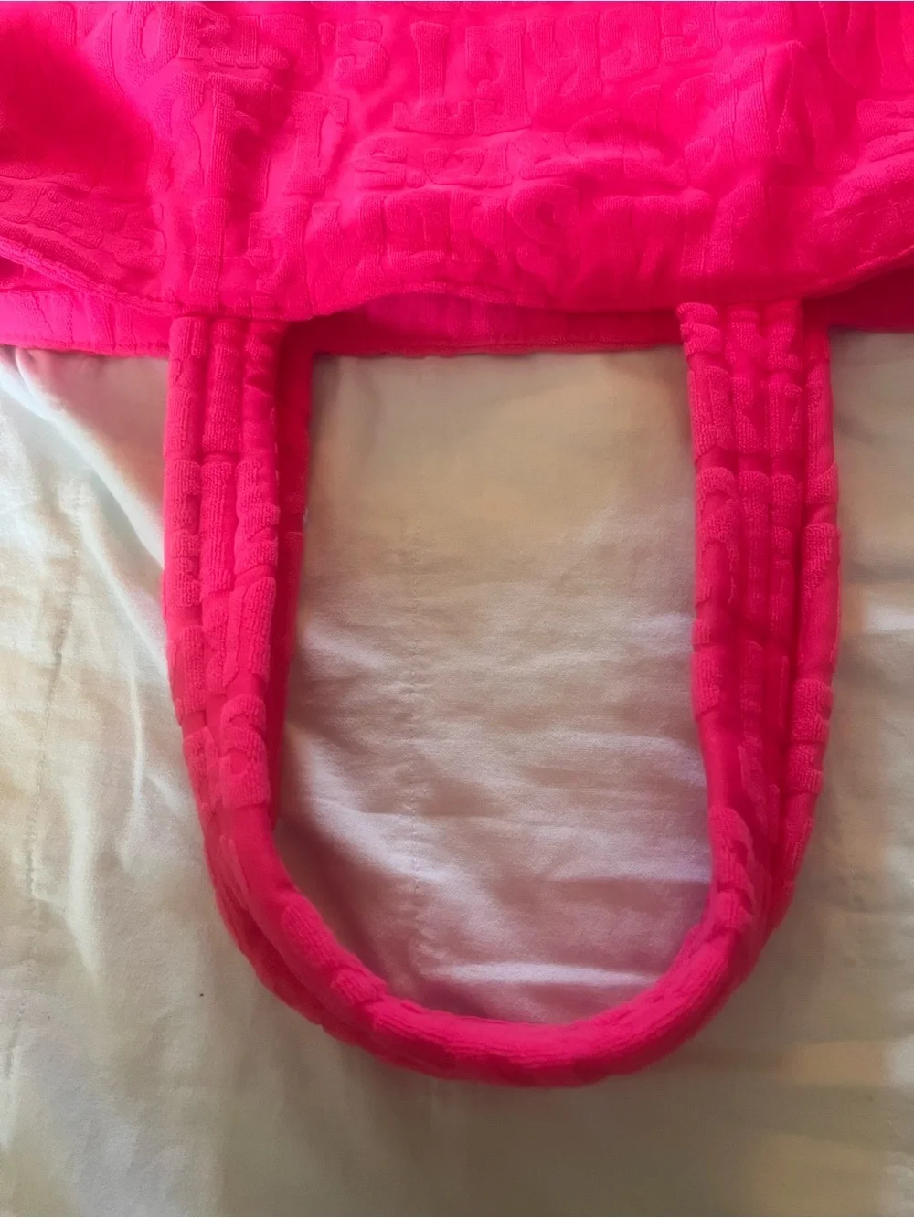 Victoria Secret bright pink terry cloth  tote
